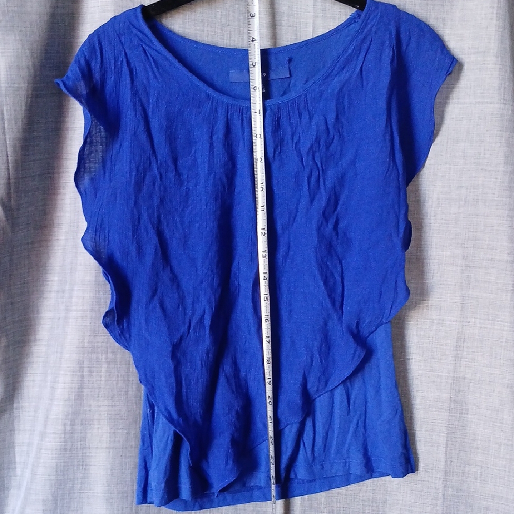 Blue Ruffled Women's Top - Picture 6 of 8